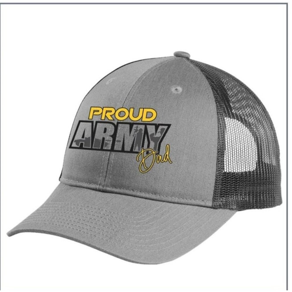 Proud Army Dad Embroidered Grey & Black Ball Cap